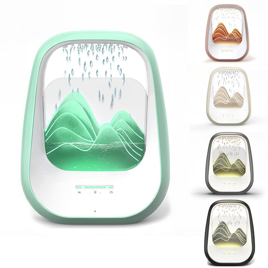 Zhmmmlgj Raindrop white noise machine on a bedside table promotes relaxation and better focus.