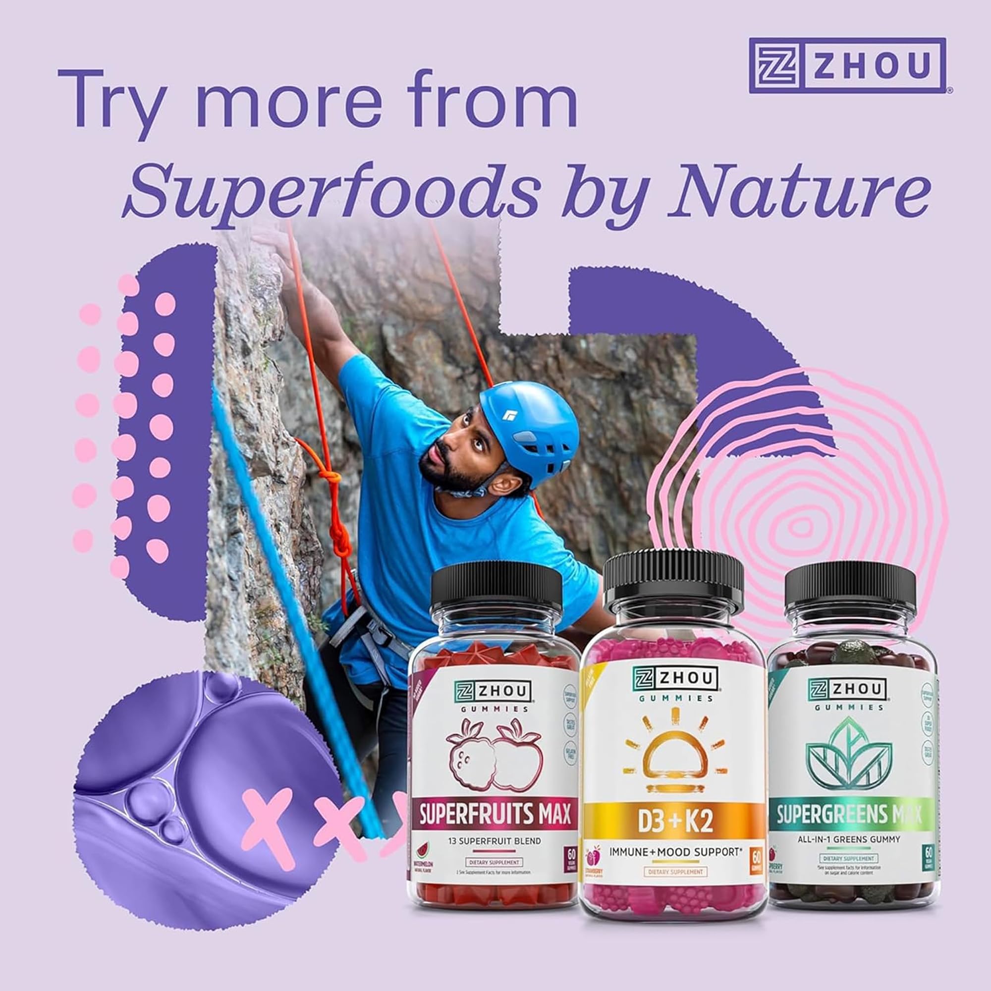 ZHOU Colostrum Gummies 60 gummies per bottle for long-lasting supply.
