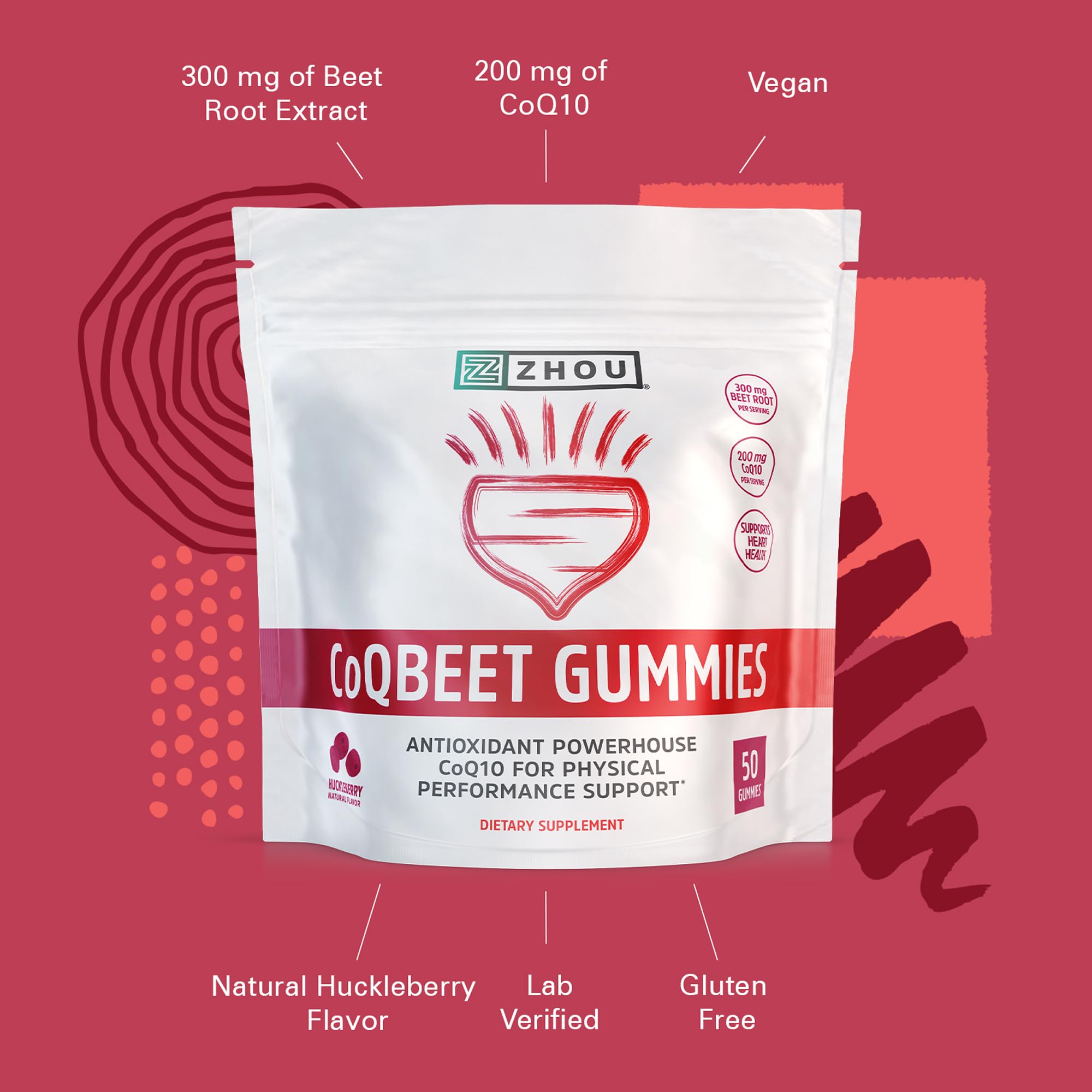ZHOU vegan gluten-free gummy formula, appealing for diverse diets.