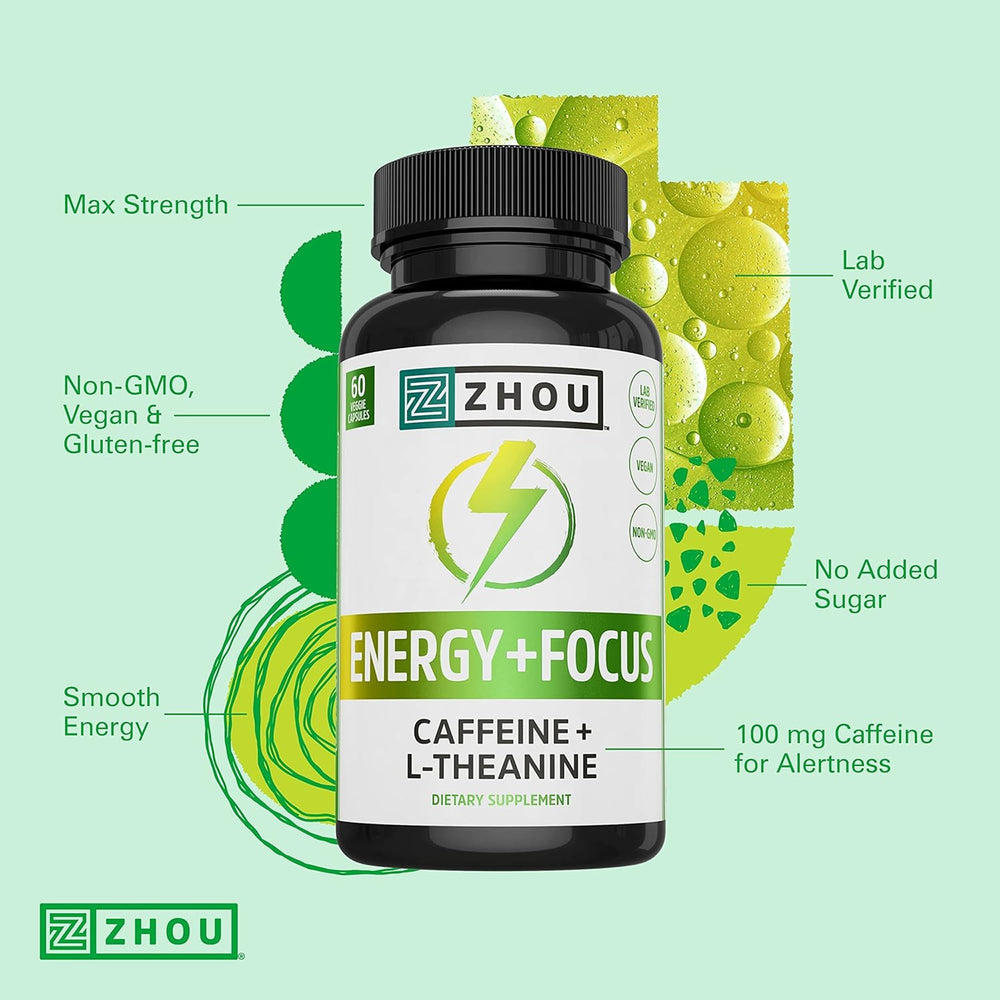 ZHOU L-Theanine and caffeine duo for calmer energy.