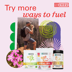 ZHOU Lite Up Xtra ingredients panel emphasizes vegan, sugar-free formula