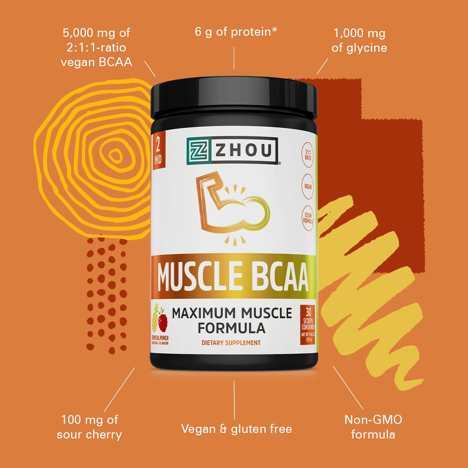 Glass of Tropical Punch BCAA after a workout to support hydration.