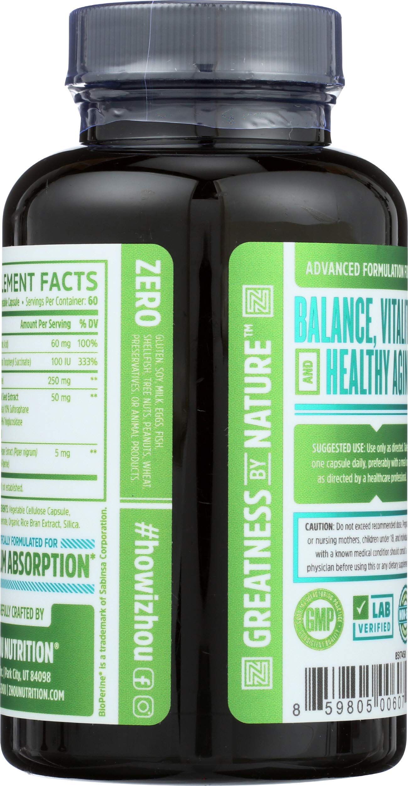 Zhou Nutrition Dim Active label detail highlights branding and practical usage note.