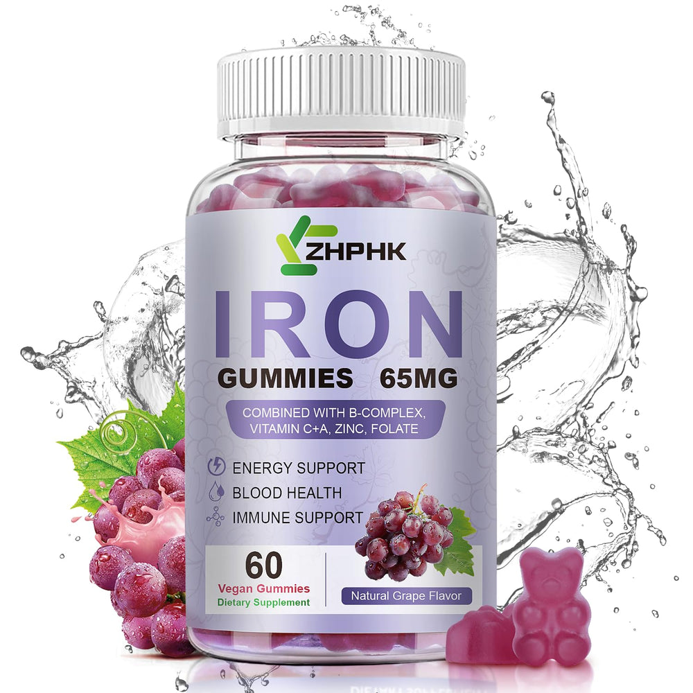 ZHPHK iron gummies grape kitchen counter for grab-and-go wellness.