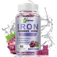 ZHPHK iron gummies grape kitchen counter for grab-and-go wellness.