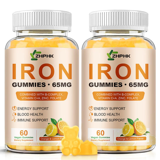 ZHPHK Iron Gummies bottle front for daily energy support
