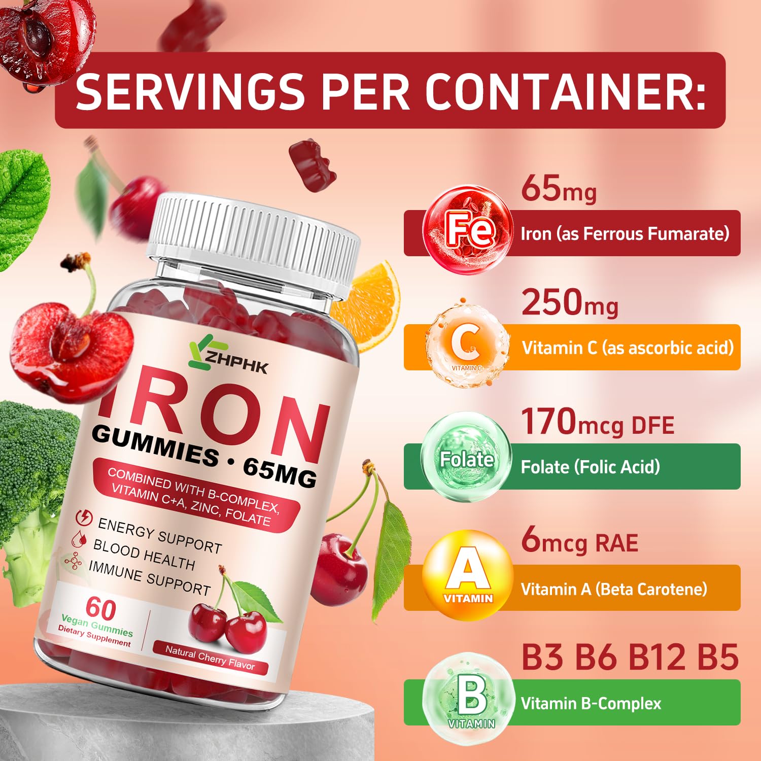 Gummies arranged in a glass jar for a tasty supplement routine