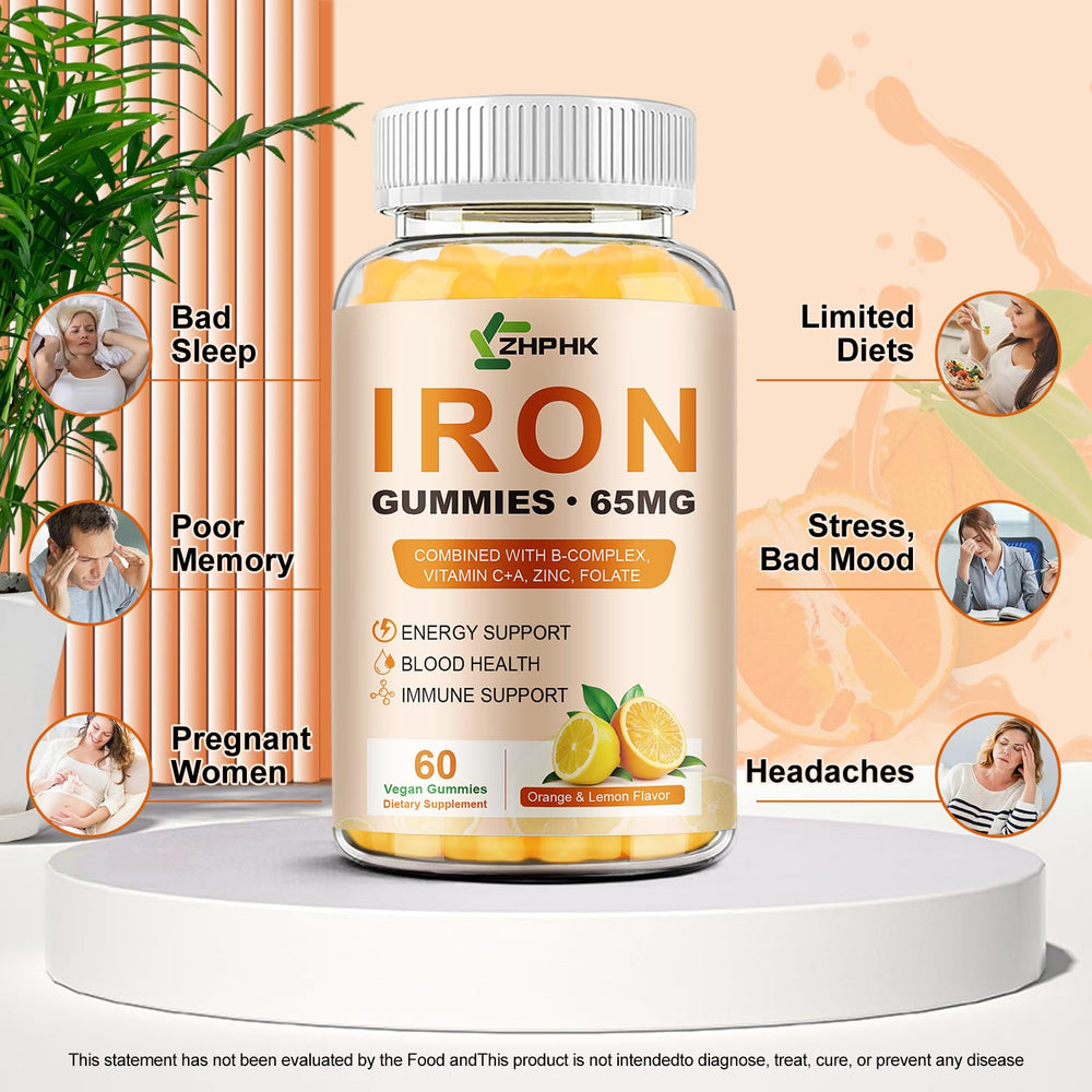 Kids and adults enjoy chewy ZHPHK iron gummies for daily supplementation