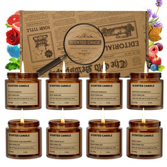 ZHTLTHZ 8-pack candles in a vintage gift box for cozy spaces.