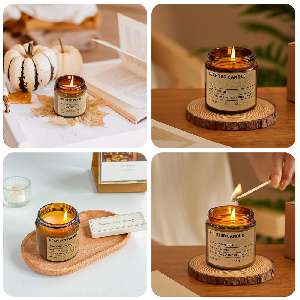 ZHTLTHZ Grapefruit & Tobacco candle adds bright notes.