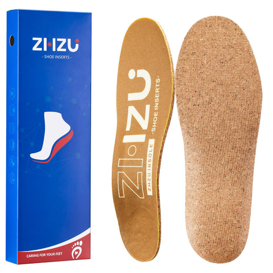 ZHZU cork arch support insoles close-up showing durable comfort