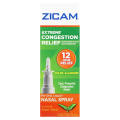 Zicam Extreme Congestion Relief nasal spray bottle front for quick relief