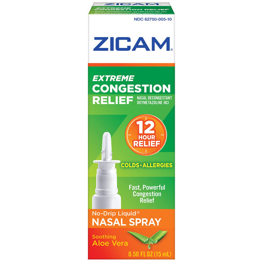 Zicam no-drip formula bottle close-up highlighting aloe vera soothing blend