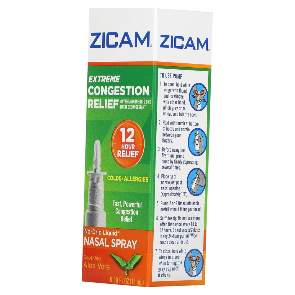 Zicam Extreme Congestion Relief packaging highlights six-pack convenience.