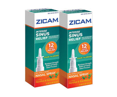 Zicam Intense Sinus Relief bottle with no-drip design for targeted relief.