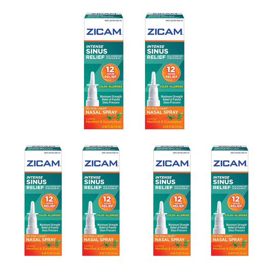 Zicam Intense Sinus Relief nasal spray bottle for fast, targeted relief.