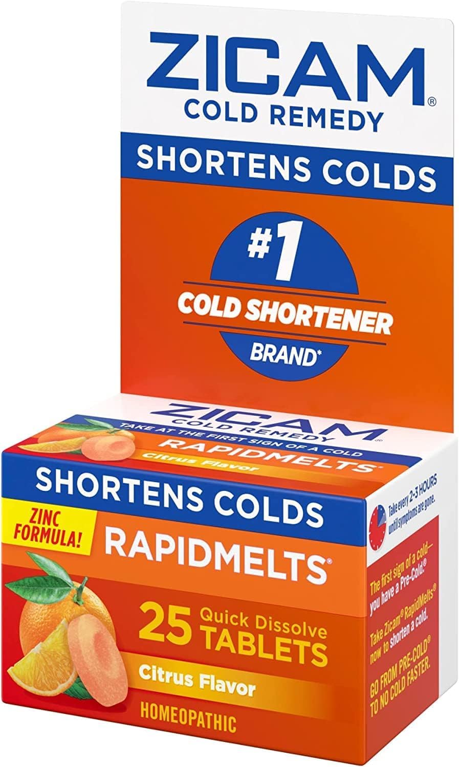Zicam RapidMelts Citrus bottle dispense for on-the-go consumption