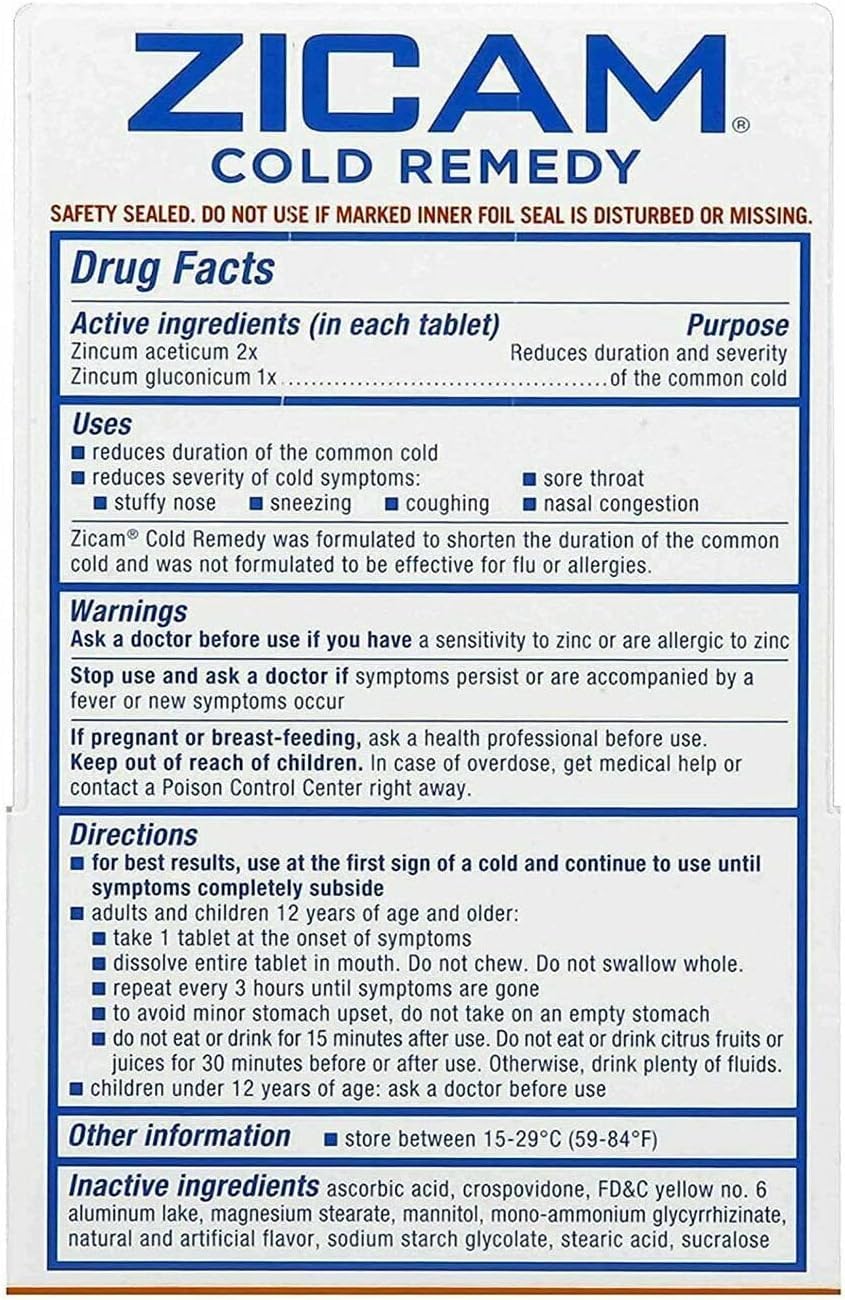 Zicam RapidMelts Citrus pack3 back-view underscores discreet, portable relief