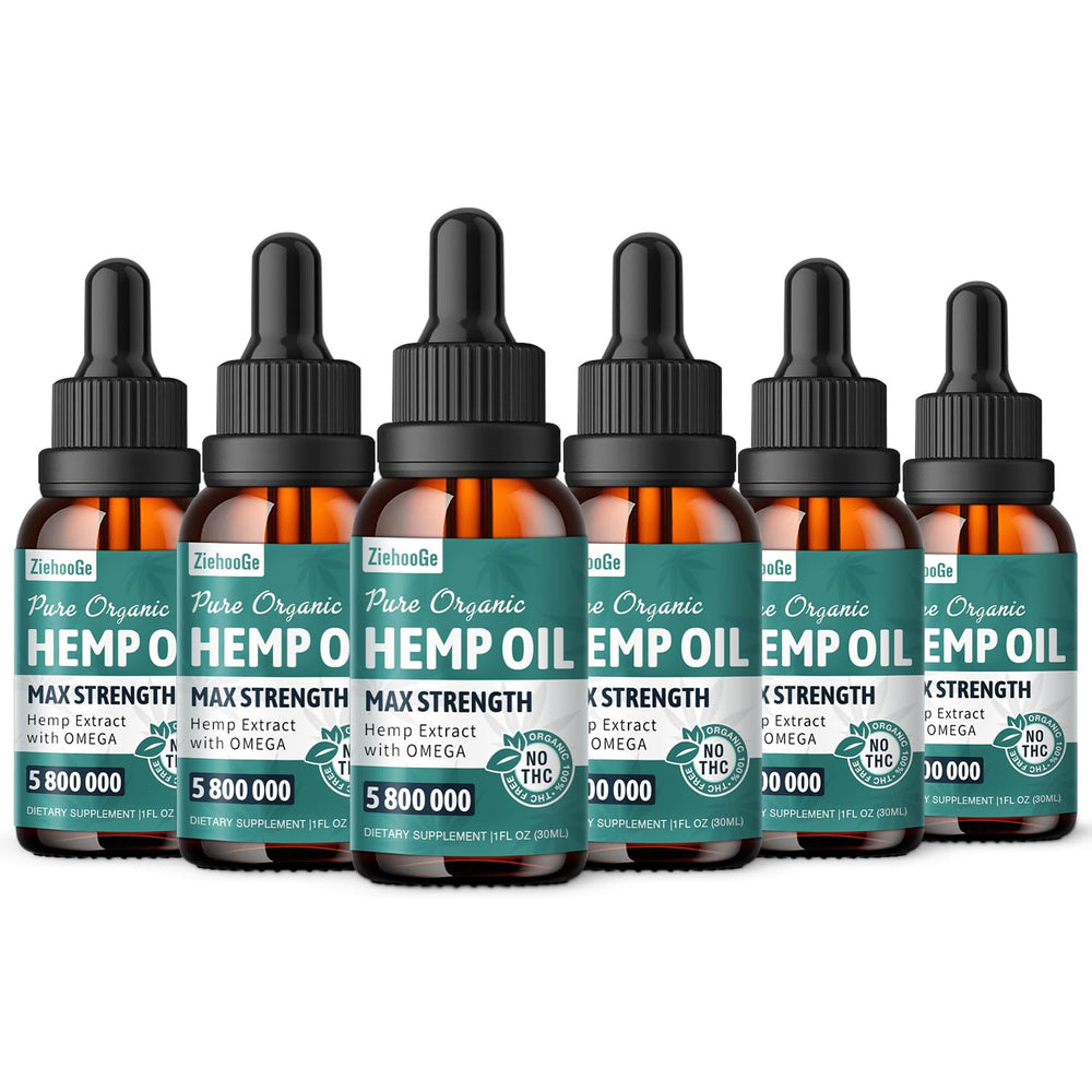 ziehooGe hemp oil organic packaging label visible for easy dosing and brand clarity.