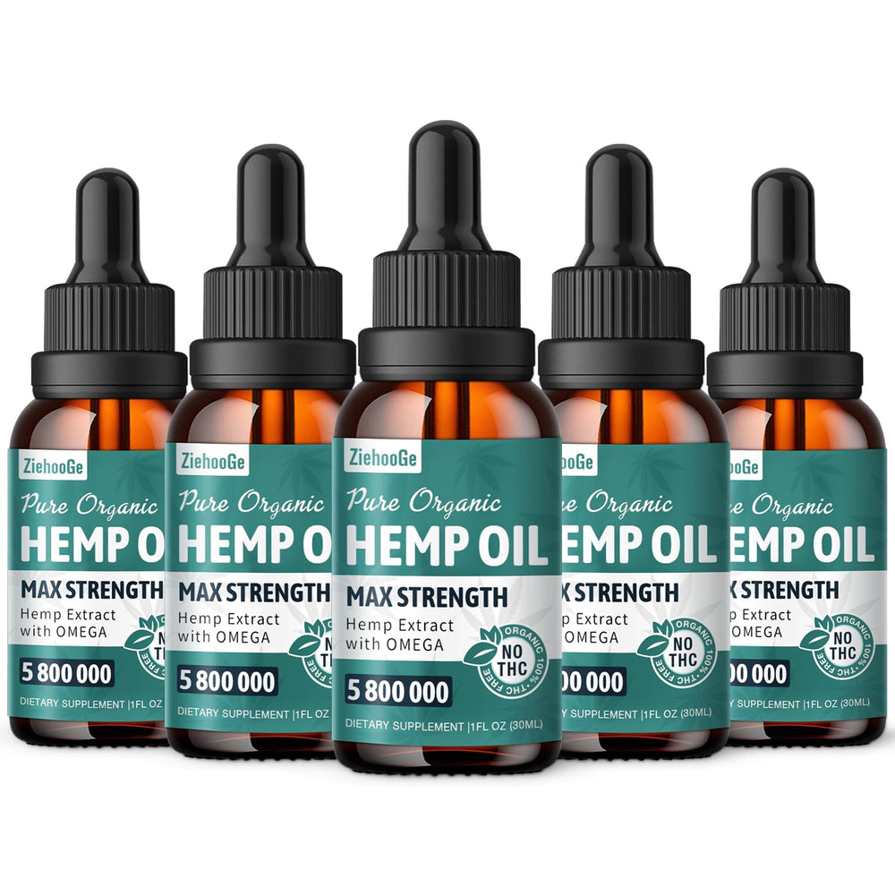 ZiehooGe high potency hemp oil drops bottle pour demonstrates easy daily dosing.