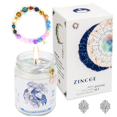 ZINCGE Gemini astrology candle for uplifting mood and cozy ambiance