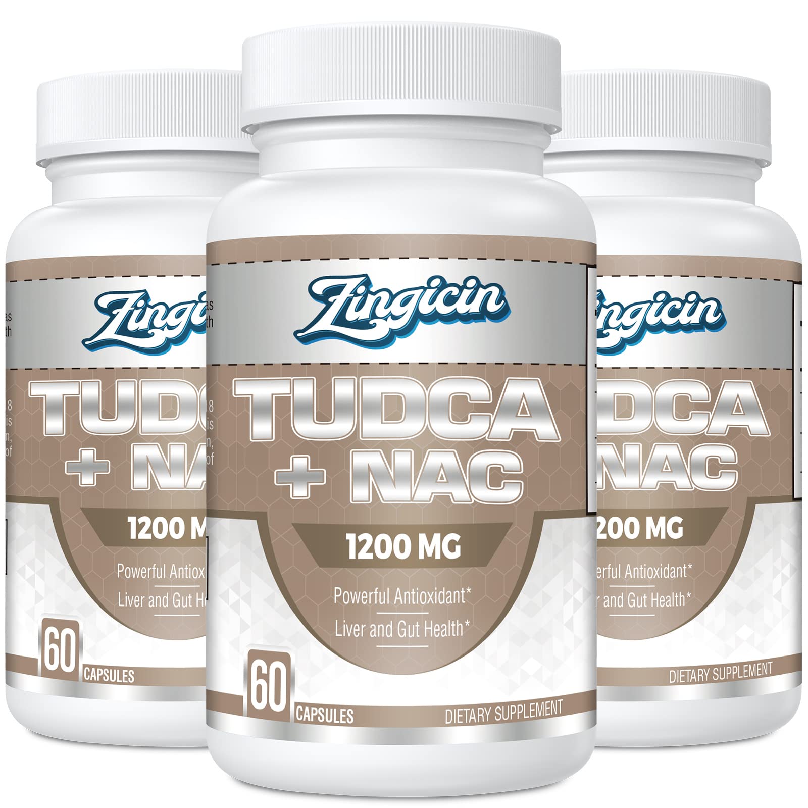 Zingicin Tudca NAC bottle front showing label and branding for liver support