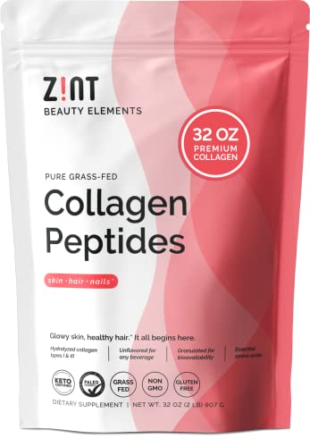 Lab-tested label on Zint collagen peptides packaging.