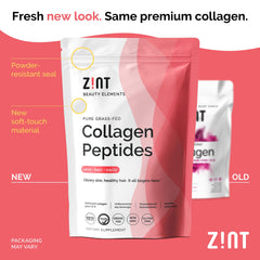Zint Collagen Peptides unflavored powder ready for mixing.