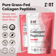 Zint Keto Collagen bottle back label with ingredients and usage guidance.