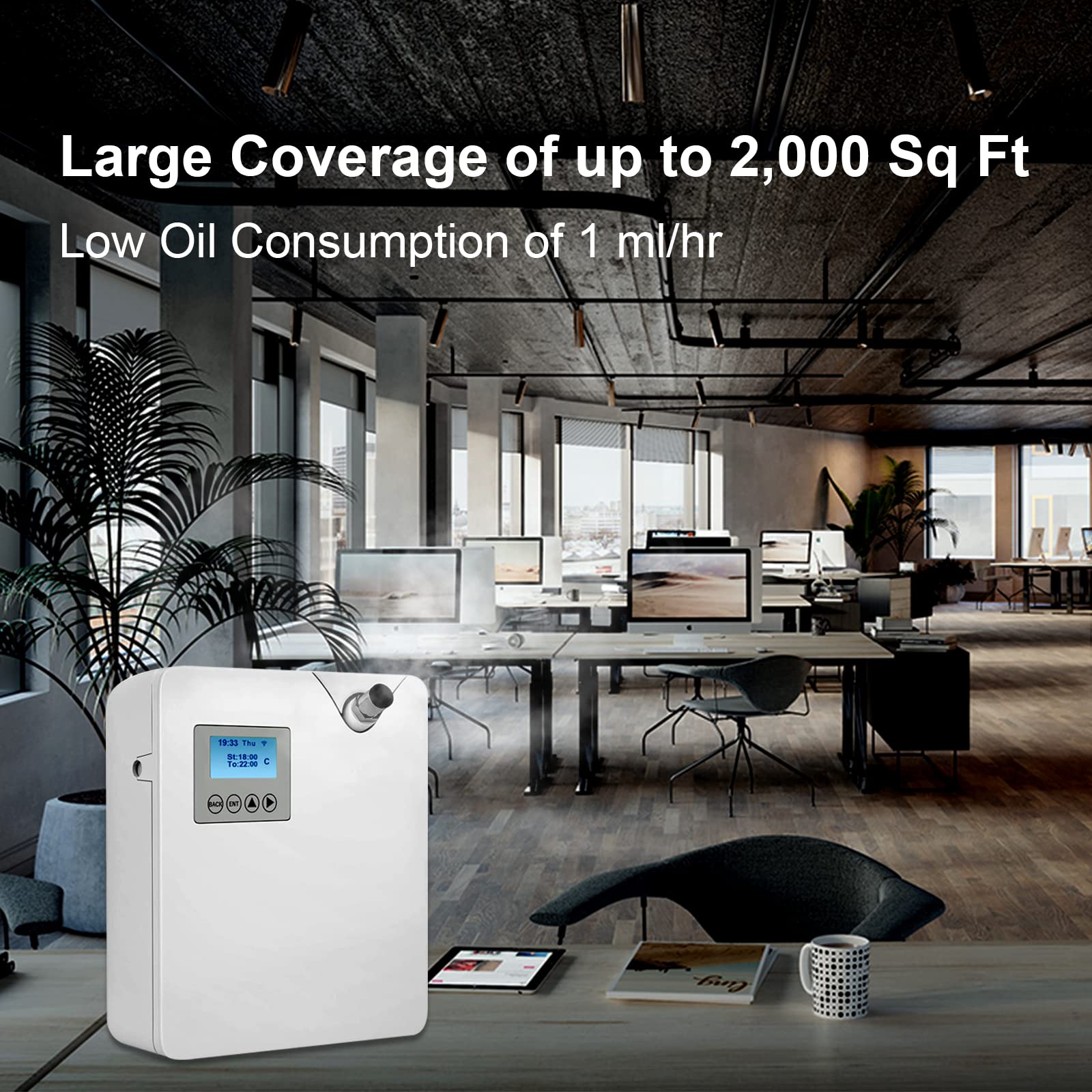 Zinyeme Scent Air Machine waterless operation, clean diffusion without spills.