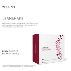 ZINZINO LeanShake Berry portion packs for quick post-workout nutrition and fiber.