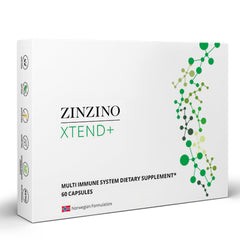 Zinzino Xtend+ bottle close-up highlighting label and immune support