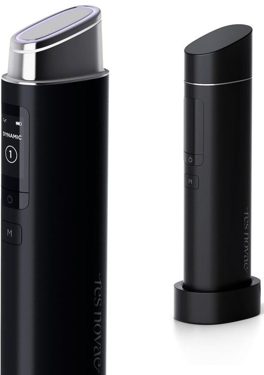 ZIOSTAND Resnovae Core Impact Beauty Massager held in hand for precise at-home facial massage.