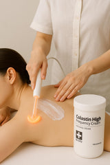 Sensitive skin during RF sessions appears calmer with Collastin.
