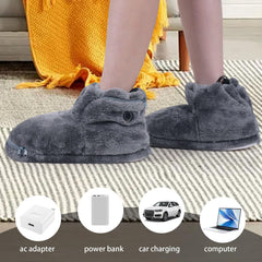 ZJchao heated slippers showing battery pocket for portable warmth