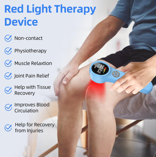 ZJKC red light therapy device side view highlighting its portable form.