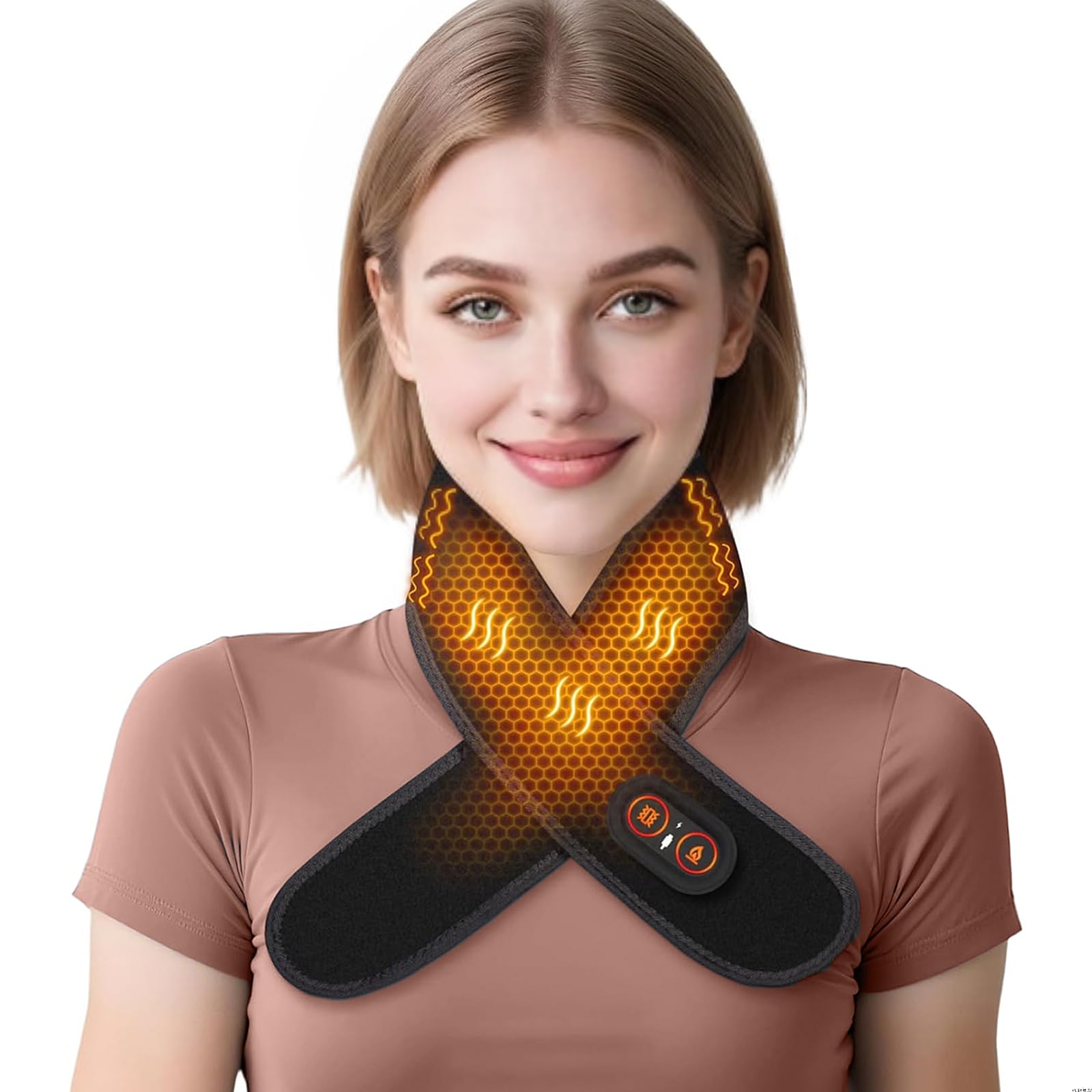 ZMHWANY neck massager with heat soothes neck stiffness and relaxes muscles.