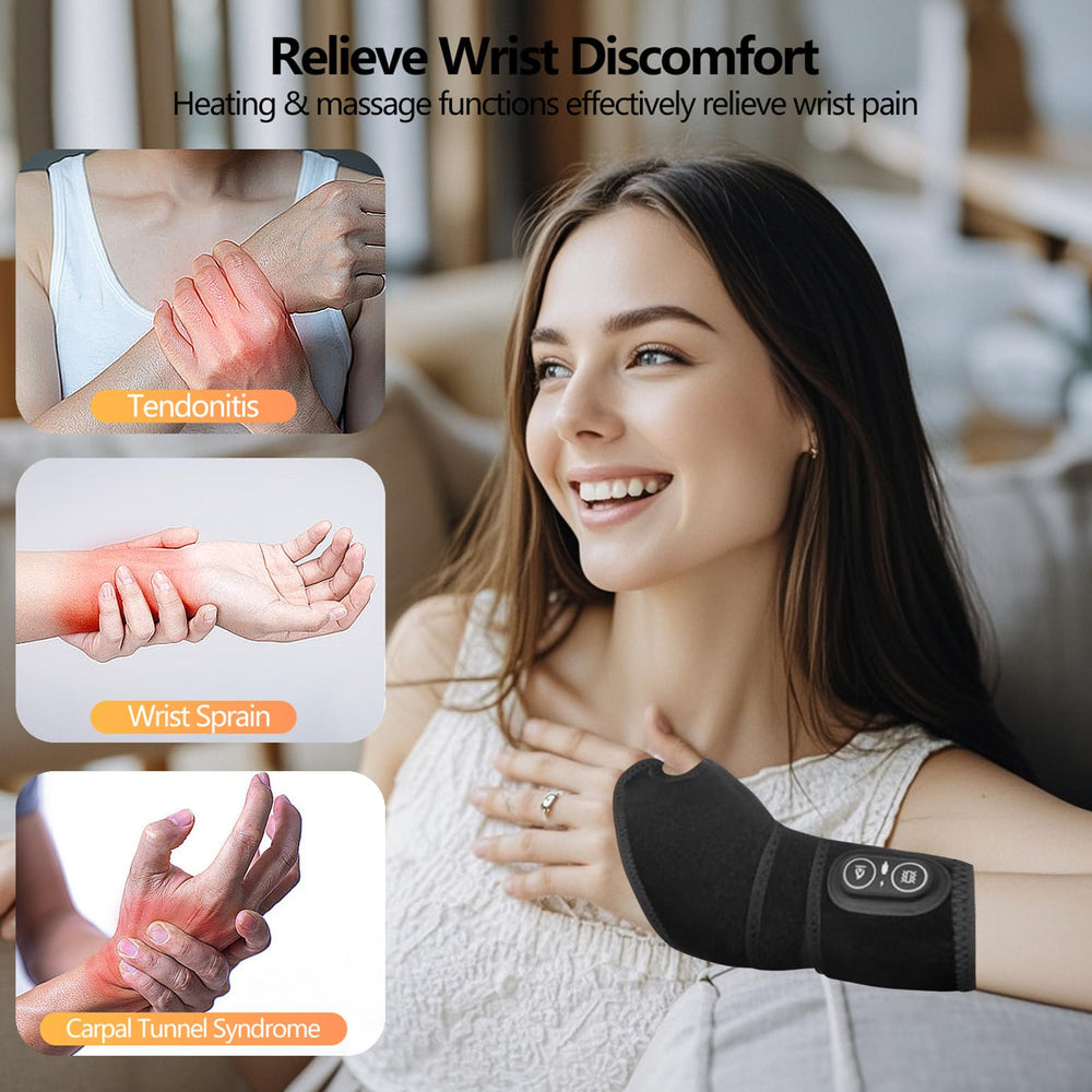 ZMHWANY wrist massager heat therapy function delivers soothing warmth.