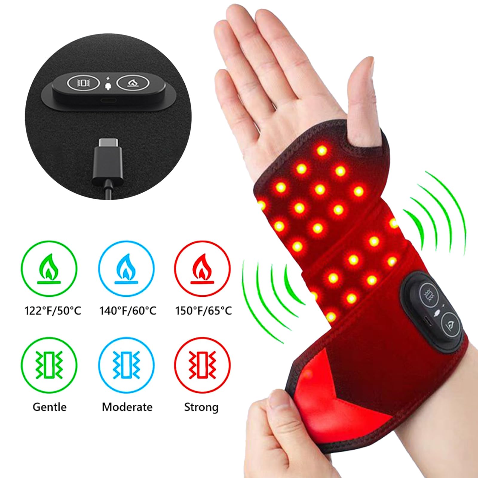 ZMHWANY wrist massager temperature settings offer comfortable heat levels.