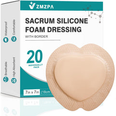 ZMZPA Sacral Foam Dressing core absorption for prolonged wear and moisture control.