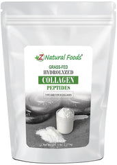 Z Natural Foods collagen peptides jar with Type I & III formula for healthy skin and joints.