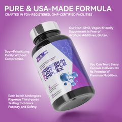 ZNC Magnesium Complex 810mg ingredients chart notes eight forms.