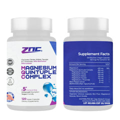 ZNC Magnesium Complex 810mg vegan certification seal on packaging.
