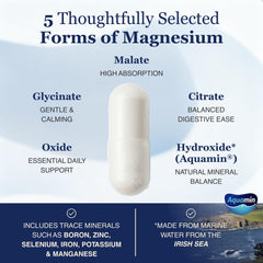 ZnS Health glass bottle mockup showing premium magnesium formula.