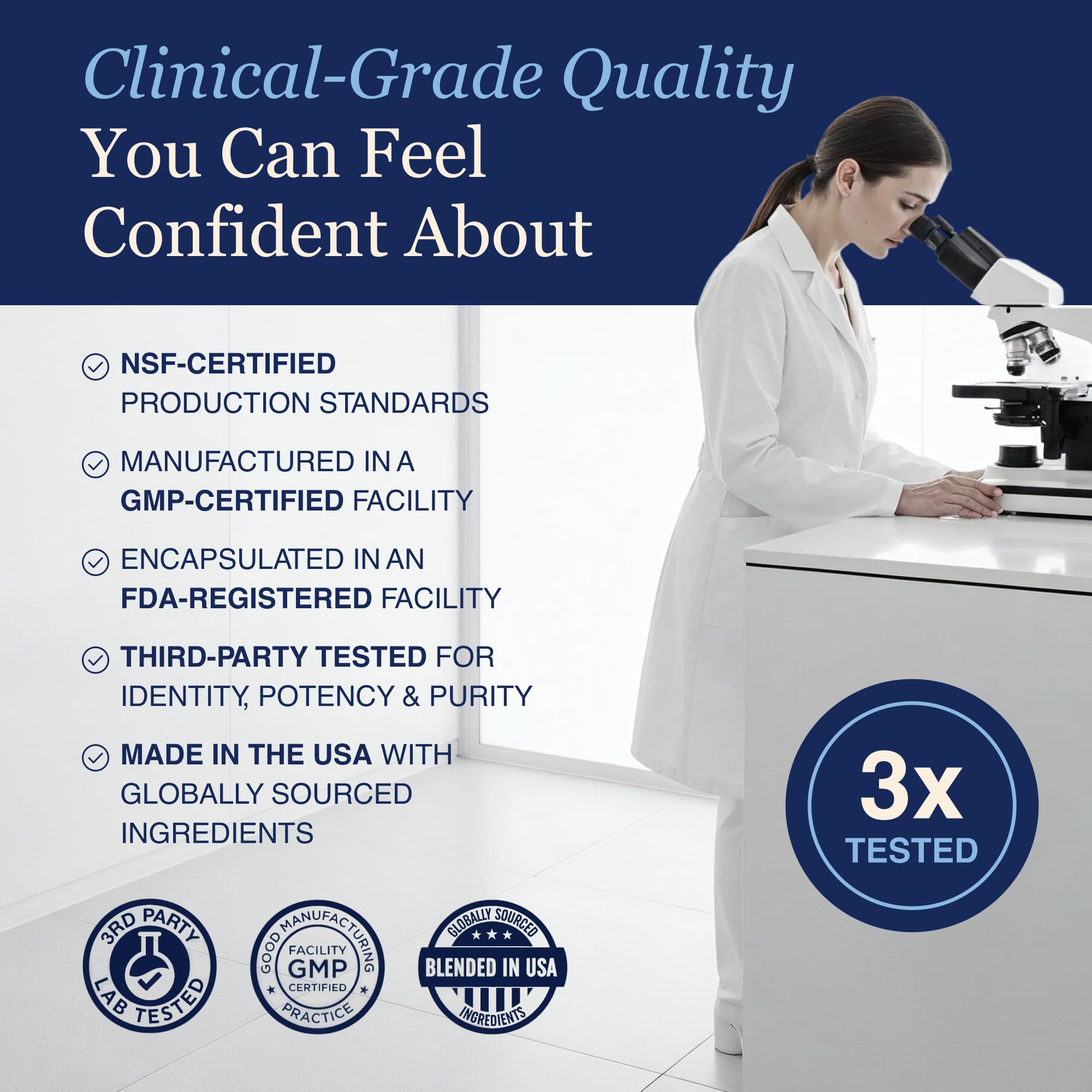 ZnS Health NSF-certified cGMP facility icon representing production standards.