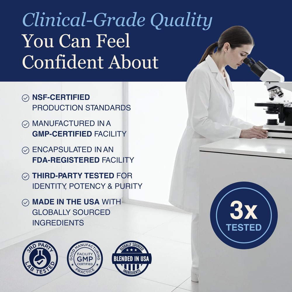 ZnS Health NSF-certified cGMP facility icon representing production standards.