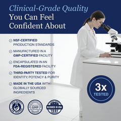 ZnS Health NSF-certified cGMP facility icon representing production standards.