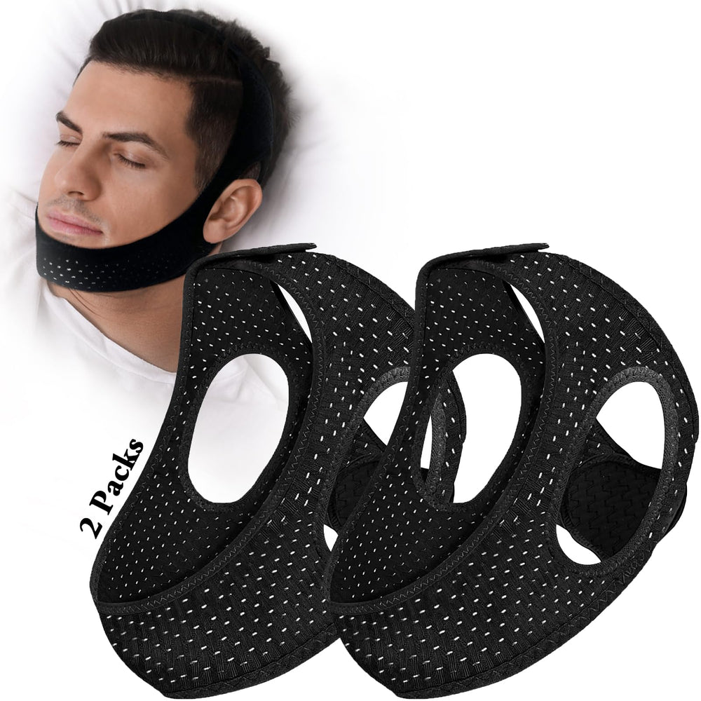 Znvyxhom anti-snore chin strap pack view shows secure night wear