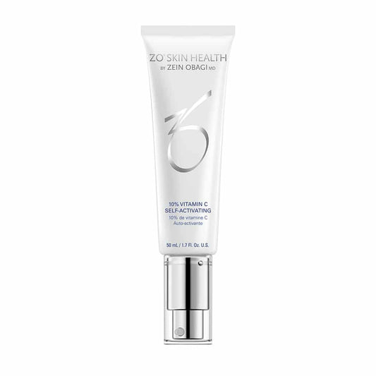 ZO Skin Health 10% Vitamin C bottle highlights brightening potential for a radiant complexion