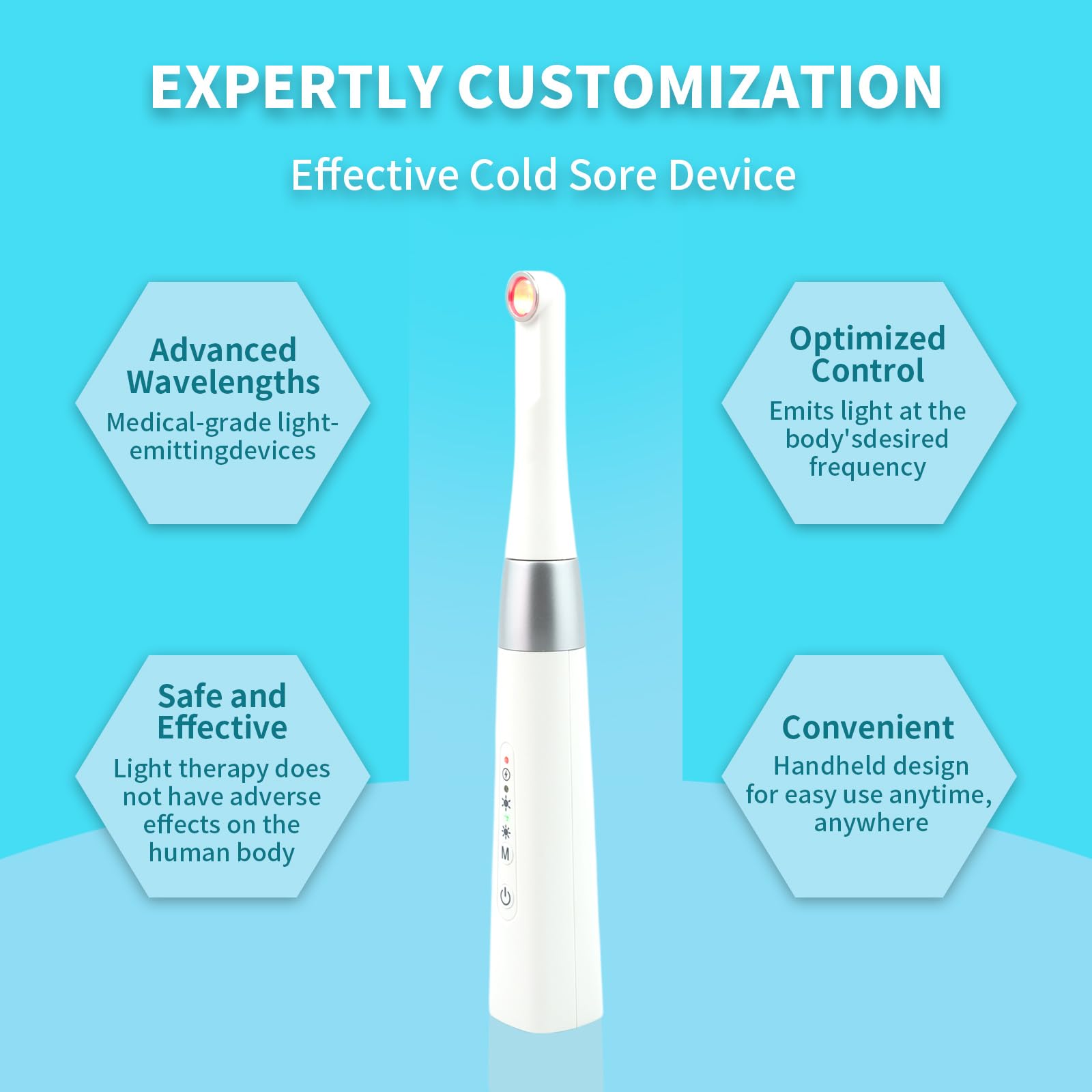 Zobosin precision optical lens wand enhances light focus for targeted therapy.